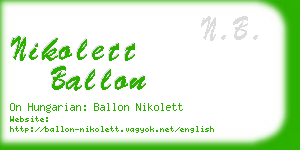 nikolett ballon business card